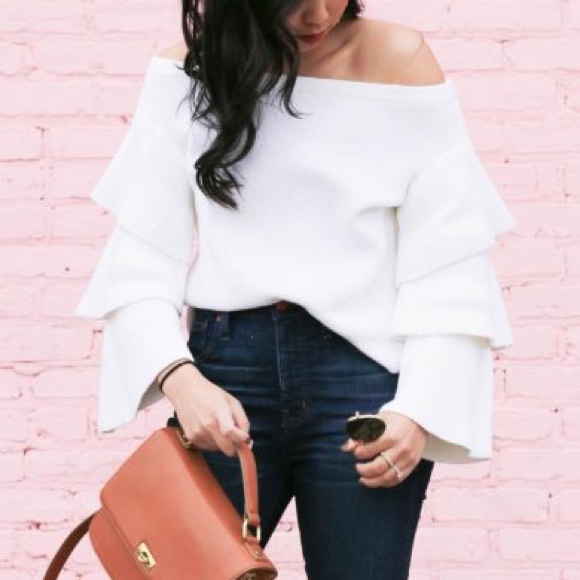 Nordstrom Tops - Endless Rose Off the Shoulder Sweater With Ruffles